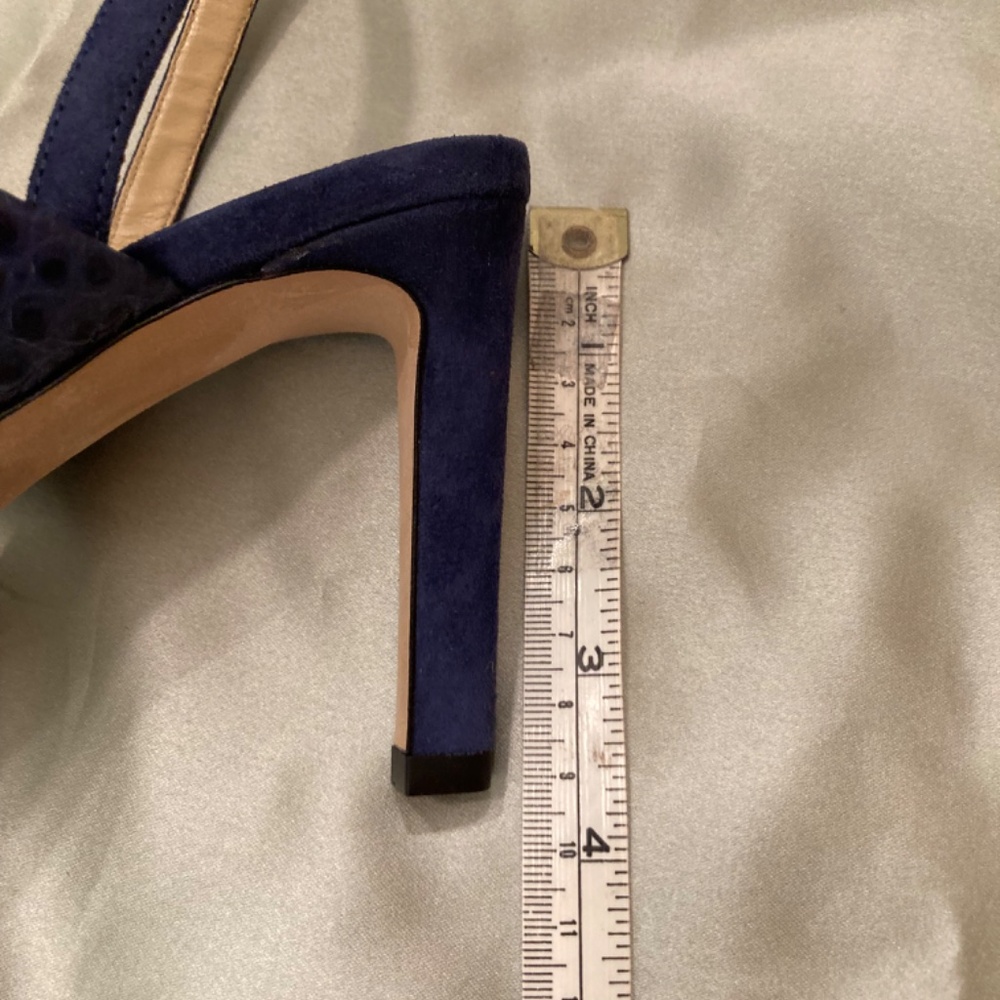 Jimmy Choo Salise Suede Croc-Embossed EU 36 85mm Color Is Denim Worn Once - Picture 12 of 15